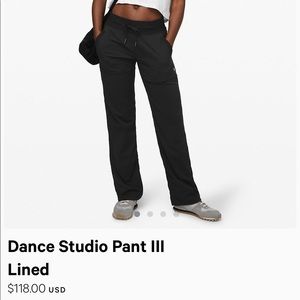 Lululemon Dance Studio Pant III Lined size 4 reg